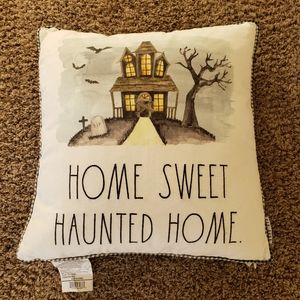 *DONATING SOON* RAE DUNN "Home Sweet Haunted Home" Halloween Pillow NWT